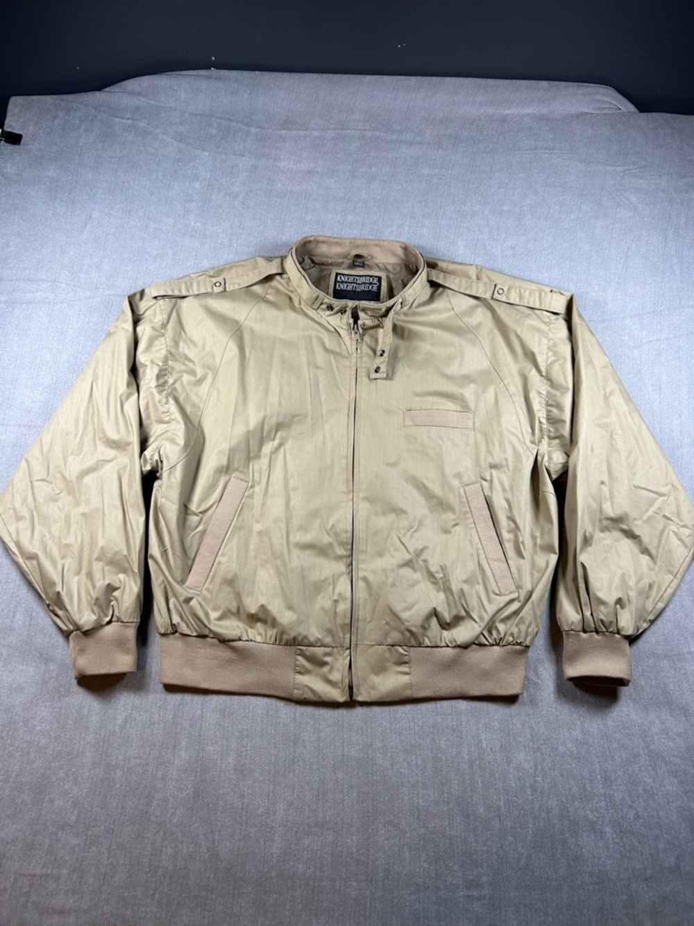 Knightsbridge Men's Khaki Lightweight Bomber Jacket
